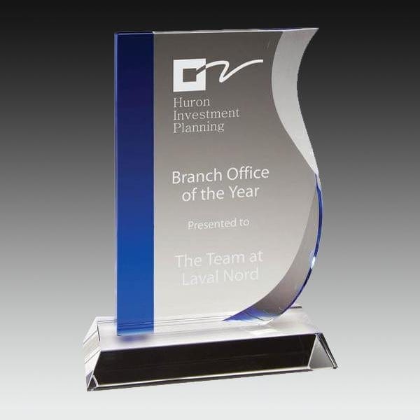 Crystal Award - Cobalt Series - Wave Award (A2294) - Quest Awards