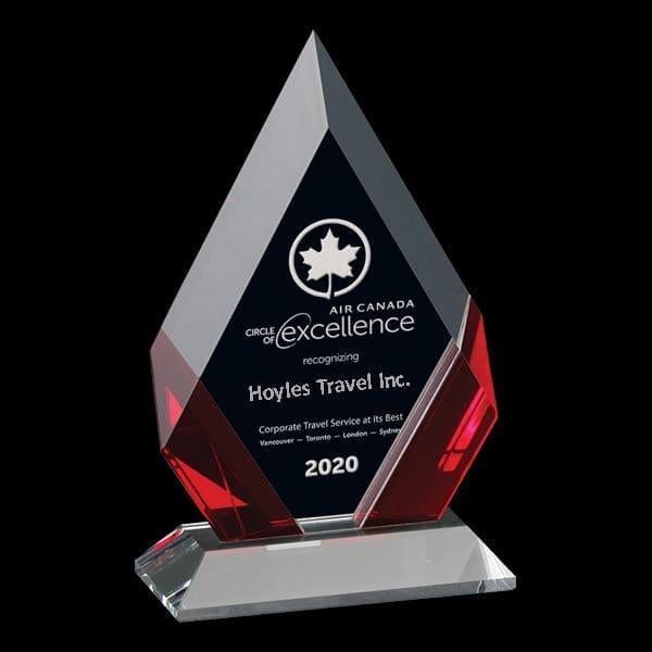 Crystal Award - Delta - Red (A3723) Crystal Award Quest Awards - Award