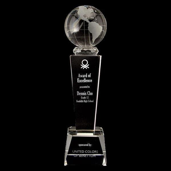 Crystal Award - Galaxy Globe on Pedestal Crystal Base (A2299) - Quest Awards