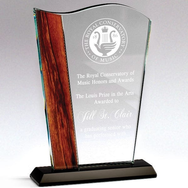 Crystal Series - Wood Edge (A3863) Crystal Award Quest Awards - Award