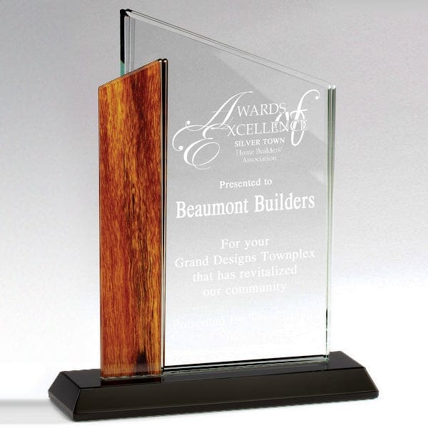 Crystal Series - Wood Edge Slope (A3862) Crystal Award Quest Awards - Award