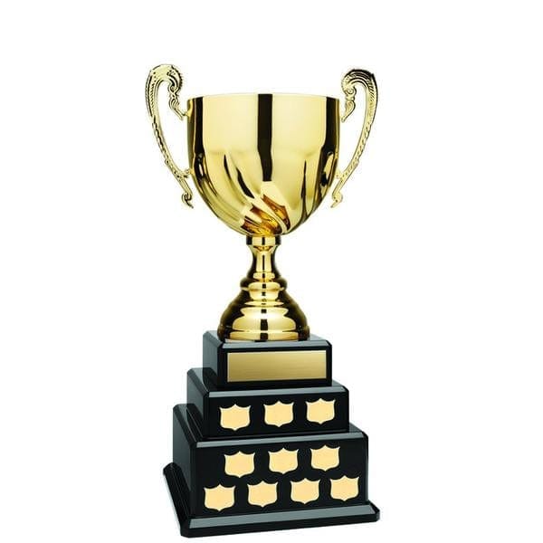 Cups - Annual Hardwood - Gold on 3 Tier Base (A3441) - Quest Awards