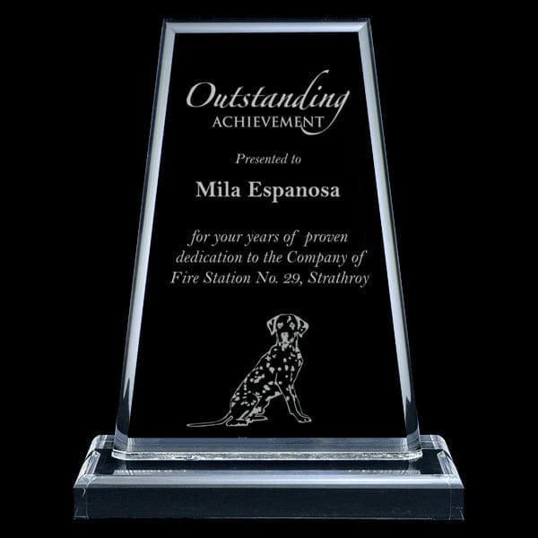 Firefighter Acrylic Award - Clear Acrylic - Montrose (A3833) Firefighter Quest Awards - Award