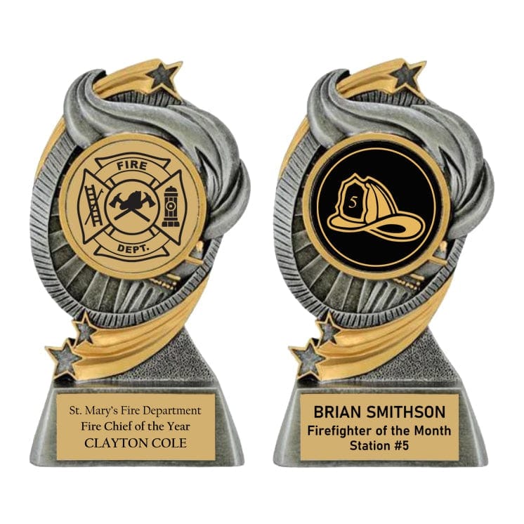 Firefighter Logo Insert Trophy - Cyclone (A3805) Firefighter Quest Awards - Trophy