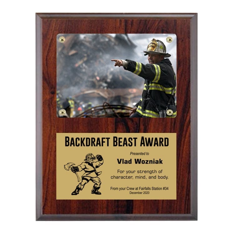 Firefighter Photo Plaque - Cherrywood 7