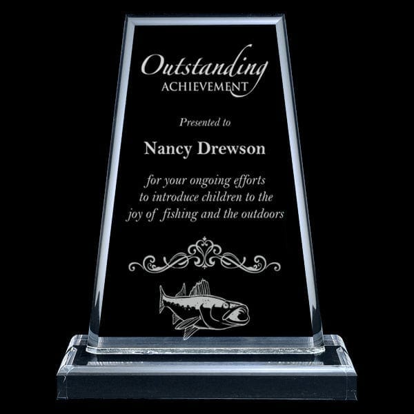 Fishing Acrylic Award - Clear Acrylic - Montrose (A3816) Fishing Quest Awards - Award