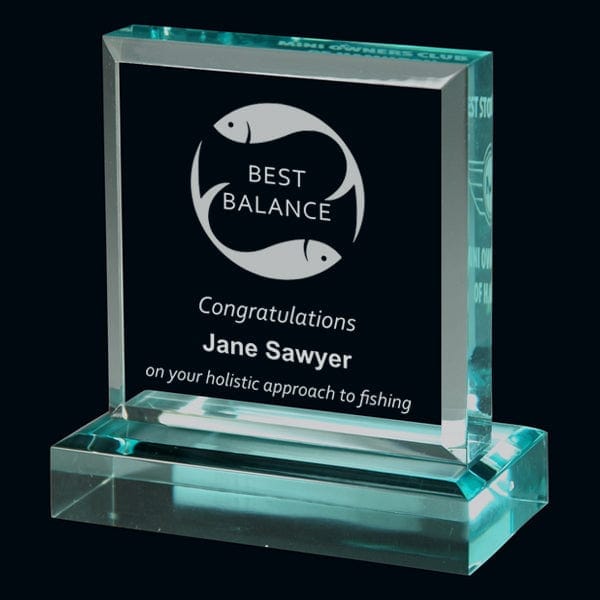 Fishing Award Acrylic Jade - Acclaim (A3807) Fishing Quest Awards - Award