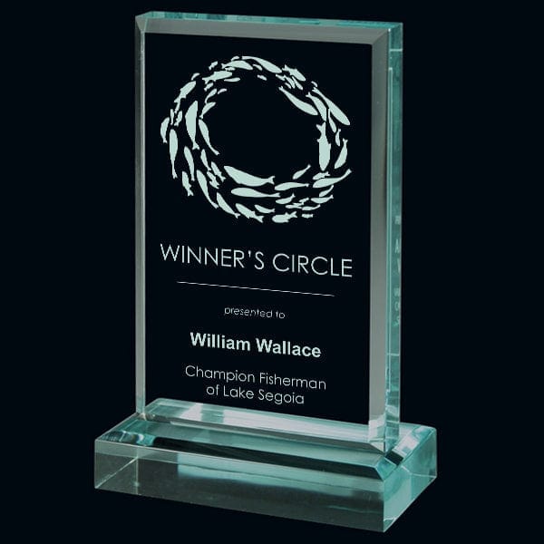 Fishing Award Acrylic Jade - Acclaim (A3807) Fishing Quest Awards - Award