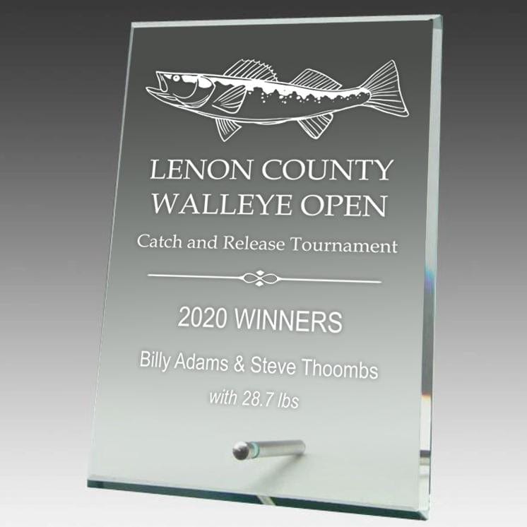 Fishing Award - Glass Jade Value Series - Rectangle (A3735) Fishing Quest Awards