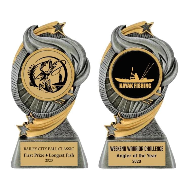 Fishing Logo Insert Trophy - Cyclone (A3736) Fishing Quest Awards - Trophy