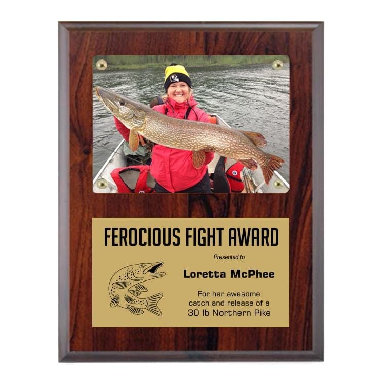 Fishing Photo Plaque - Cherrywood 7