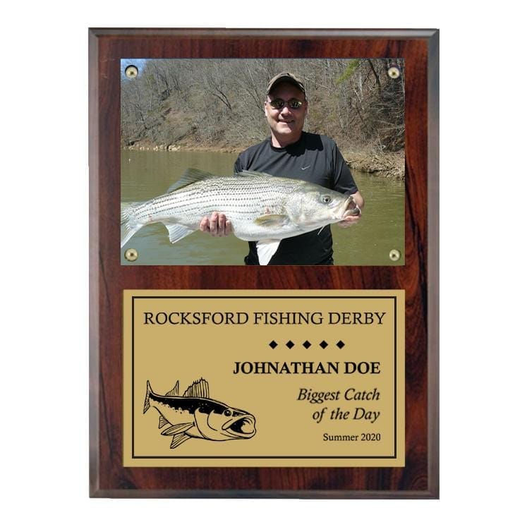 Fishing Photo Plaque -  Cherrywood  9