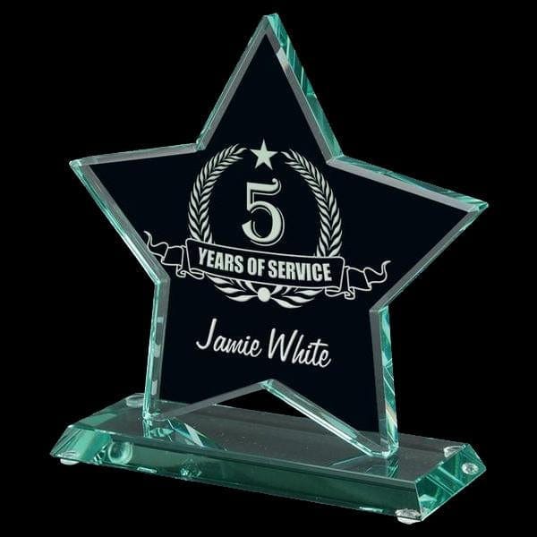 Football Award - Jade Star (A6154) Glass Jade Quest Awards - Award