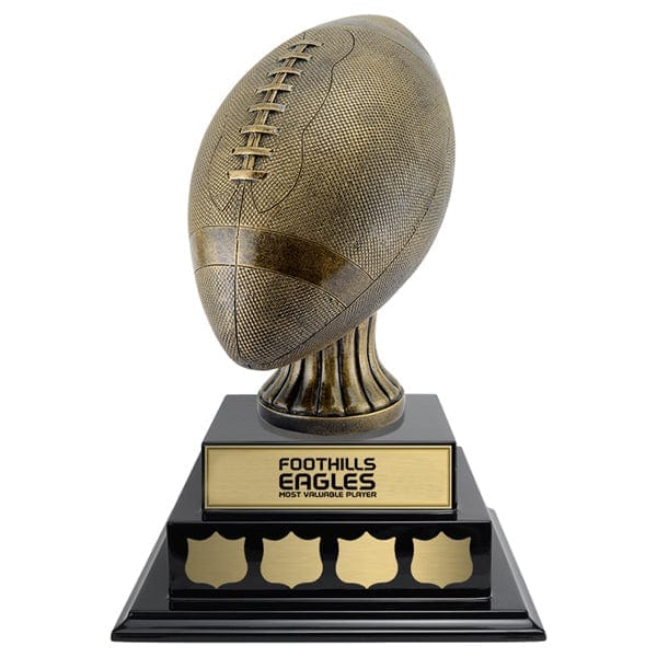 Football Trophy - Extra Large Football Annual Hardwood Base (A3991) Football Quest Awards - Trophy