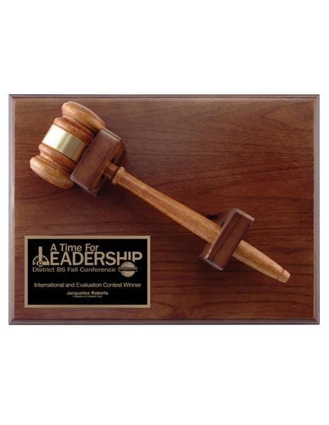 Gavel - Walnut Plaque (A2486) - Quest Awards