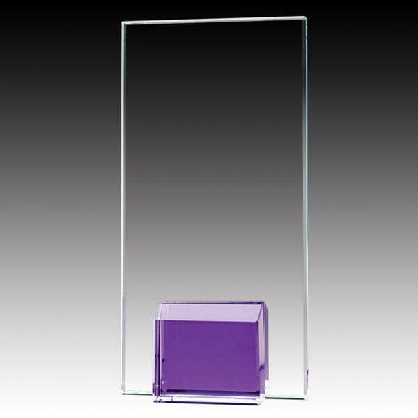 Glass Award - Gemstone Violet Block (A3509) - Quest Awards