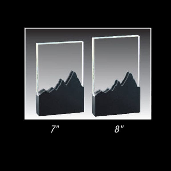 Glass Award - Prism Series Power Black Mountain Base (A3986) Glass Award Quest Awards - Award