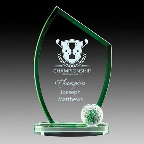 Glass Golf with Green Edge (A5104) Golf Quest Awards - Award