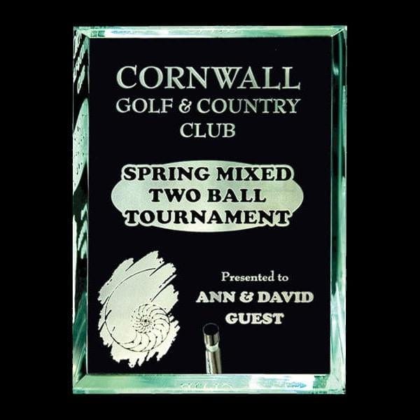 Glass Jade Award - Preston Rectangle (A2552) - Quest Awards