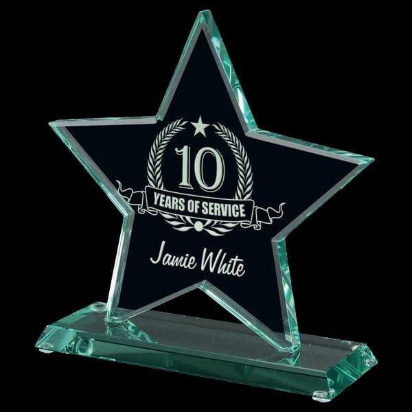 Glass Jade  Award - Star (A2538) - Quest Awards