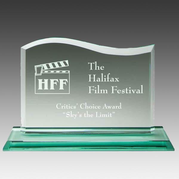 Glass Jade Award - Value Series - Landscape Wave (A2558) - Quest Awards