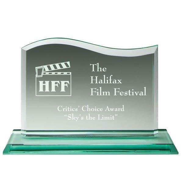 Glass Jade Award - Value Series - Landscape Wave (A2558) - Quest Awards