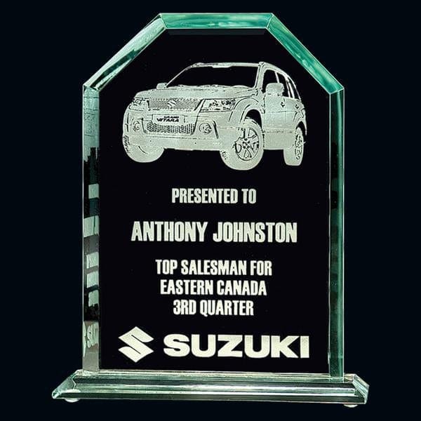 Glass Jade Award - Windsor - 3 Sizes (A3353) - Quest Awards