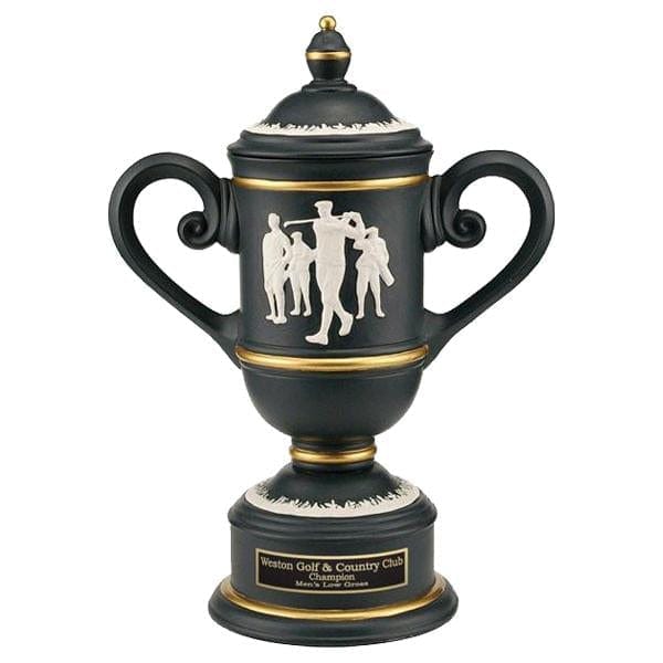 Golf Cups Economical - Resin Cup with Inlaid Golf Figures (A2571) - Quest Awards