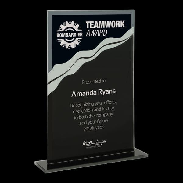 Gros Morne Black & Mirror Glass Award (A3702) Glass Award Quest Awards - Award