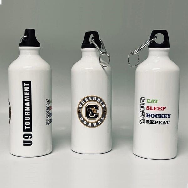 Hockey Water Bottle - Personalized 600 ML (20oz) Aluminum Sports Bottle (A3955) Water Bottles Quest Awards - Bottle
