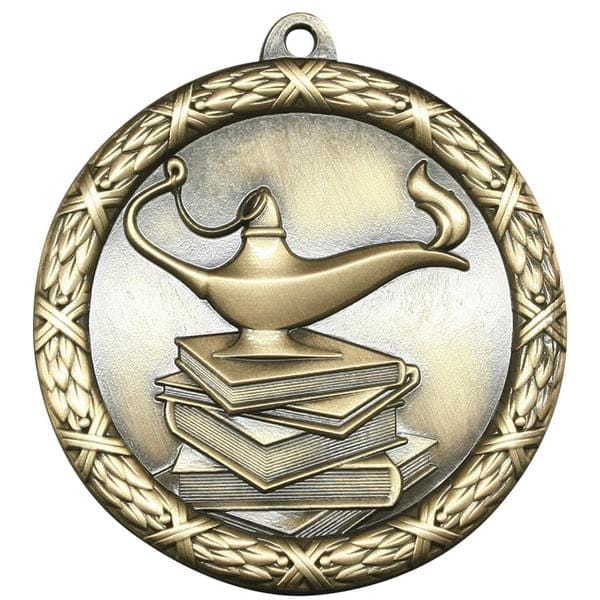 Lamp of Knowledge Medallion - Classic Heavyweight Medals -  2 1/2