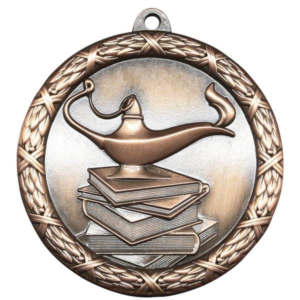 Lamp of Knowledge Medallion - Classic Heavyweight Medals -  2 1/2