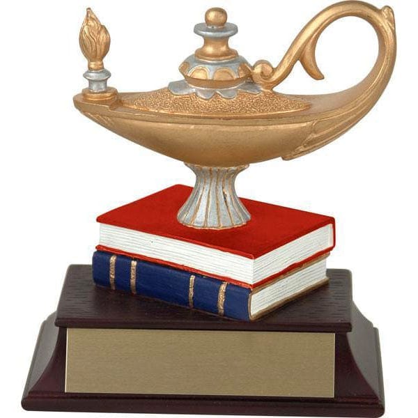 Lamp of Knowledge Trophy - Coloured Books (A2772) - Quest Awards