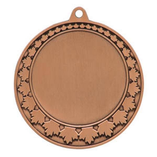 Logo Insert Medal - BRONZE Maple Leaf Boarder - Black Engraving - 2 5/8