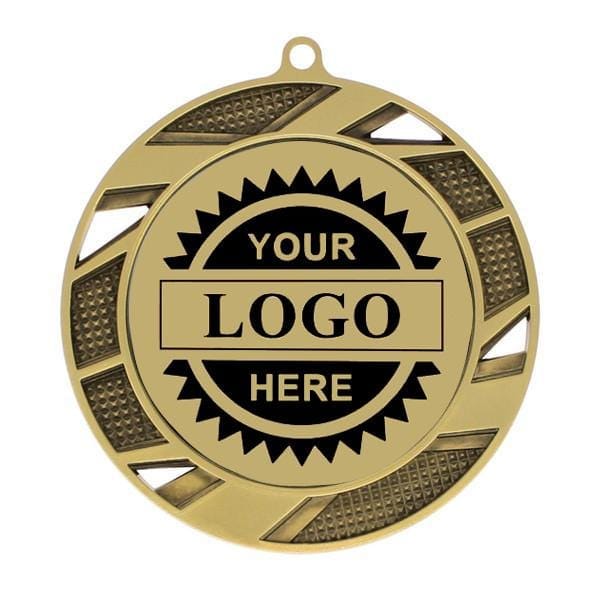 Logo Insert Medal - GOLD Solar - Black Engraving - 2 1/2