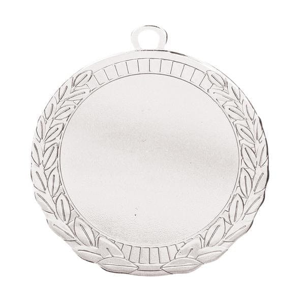 Logo Insert Medal - SILVER Iron Wreath Boarder - Black Engraving - 2 5/8