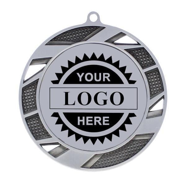 Logo Insert Medal - Silver Solar - Black Engraving - 2 1/2