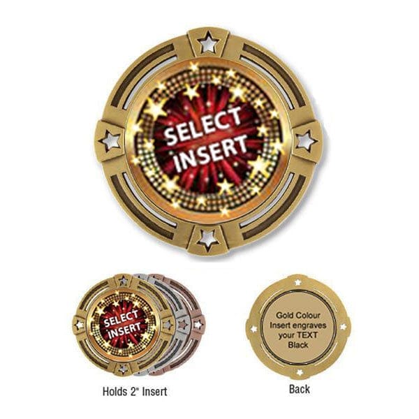 Medallion - Insert Medal - Four Stars - 2 3/4