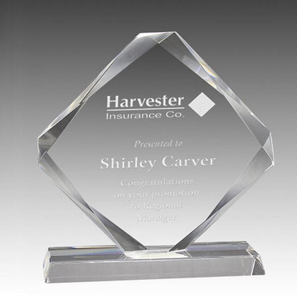 Optic Crystal Glass Award - Regal Series - Diamond (A3699) Crystal Award Quest Awards - Award