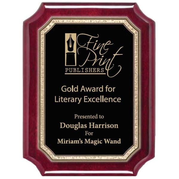 Piano Finish Plaques - Rosewood Scallop Gold Florentine Plate (A2898) - Quest Awards