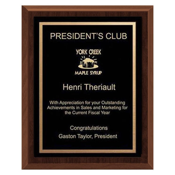 Plaque - Economy - Black Plate/Gold Engraving (A2907) Plaque Quest Awards - Plaque