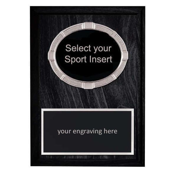 Plaque - Silver/Black Sports Inserts on Laminate Plaque (A2920) - Quest Awards