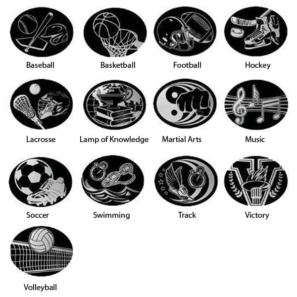 Plaque - Silver/Black Sports Inserts on Laminate Plaque (A2920) - Quest Awards