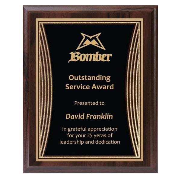 Plaque - Tribute Series Black Plate with Gold Engraving (A2922) - Quest Awards