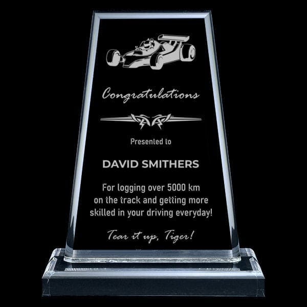 Racing Acrylic Award - Clear Acrylic - Montrose (A3834) Racing Quest Awards - Award