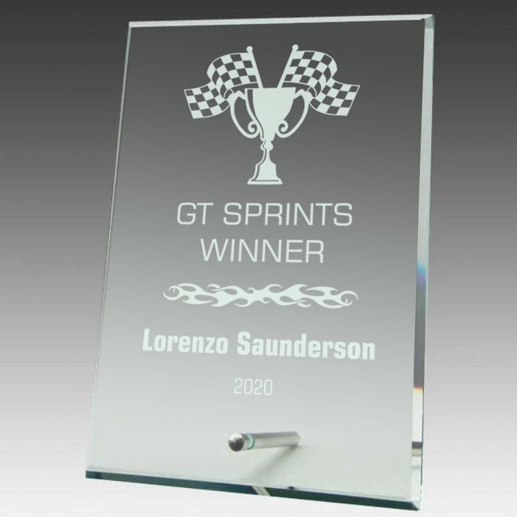 Racing Award - Glass Jade Value Series - Rectangle (A3836) Racing Quest Awards