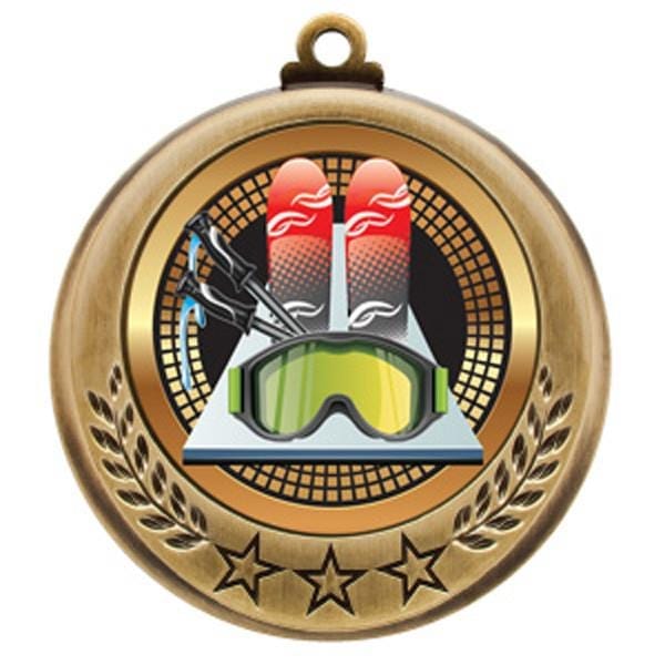 Skiing Medallion - Spectrum Series - 2 3/4