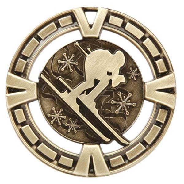Skiing Medallion - Varsity Sports Medals - 2 1/2
