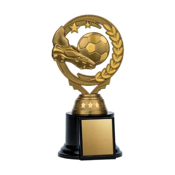 Soccer Trophy - Nexus Twister - Antique Gold on Black Base - 3 Sizes (A3214) - Quest Awards