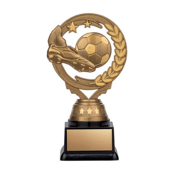 Soccer Trophy - Nexus Twister - Antique Gold on Black Base - 3 Sizes (A3214) - Quest Awards
